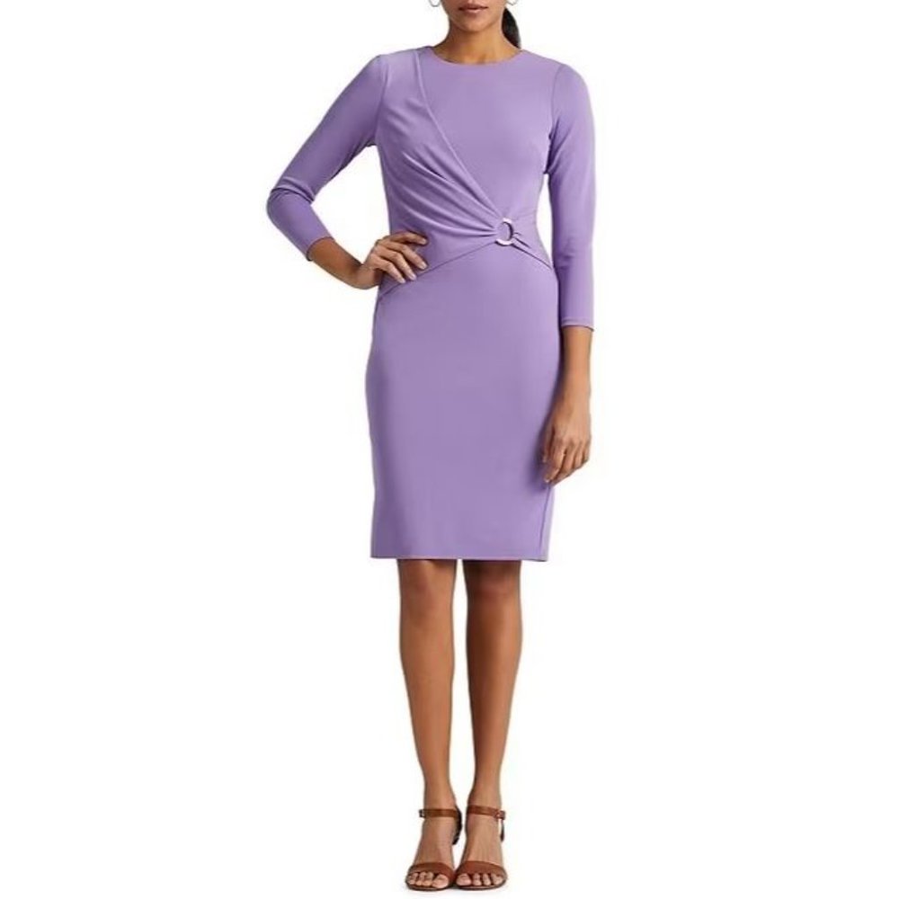 Lauren Ralph Lauren NWT Jersey 3/4 Sleeve Dress in Wisteria size 6 - Picture 10 of 10